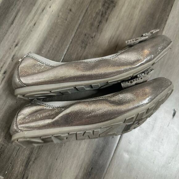 Stuart Weitzman Girls Fannie Glitzy Ballet Flat Pewter Gray Size 3 - Picture 4 of 8